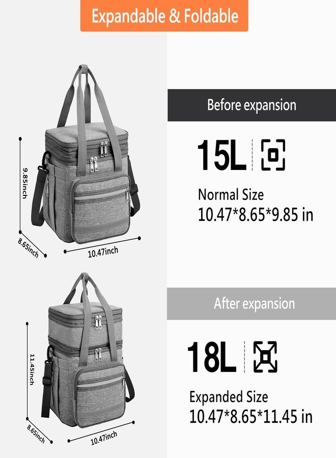 EXLIFBAG حقيبة غداء EXLIFBAG للنساء، حقيبة غداء معزولة بطبقتين للبالغين، حقيبة غداء مبردة مانعة للتسرب للرجال مع حزام كتف قابل للتعديل، غاري - Image 2